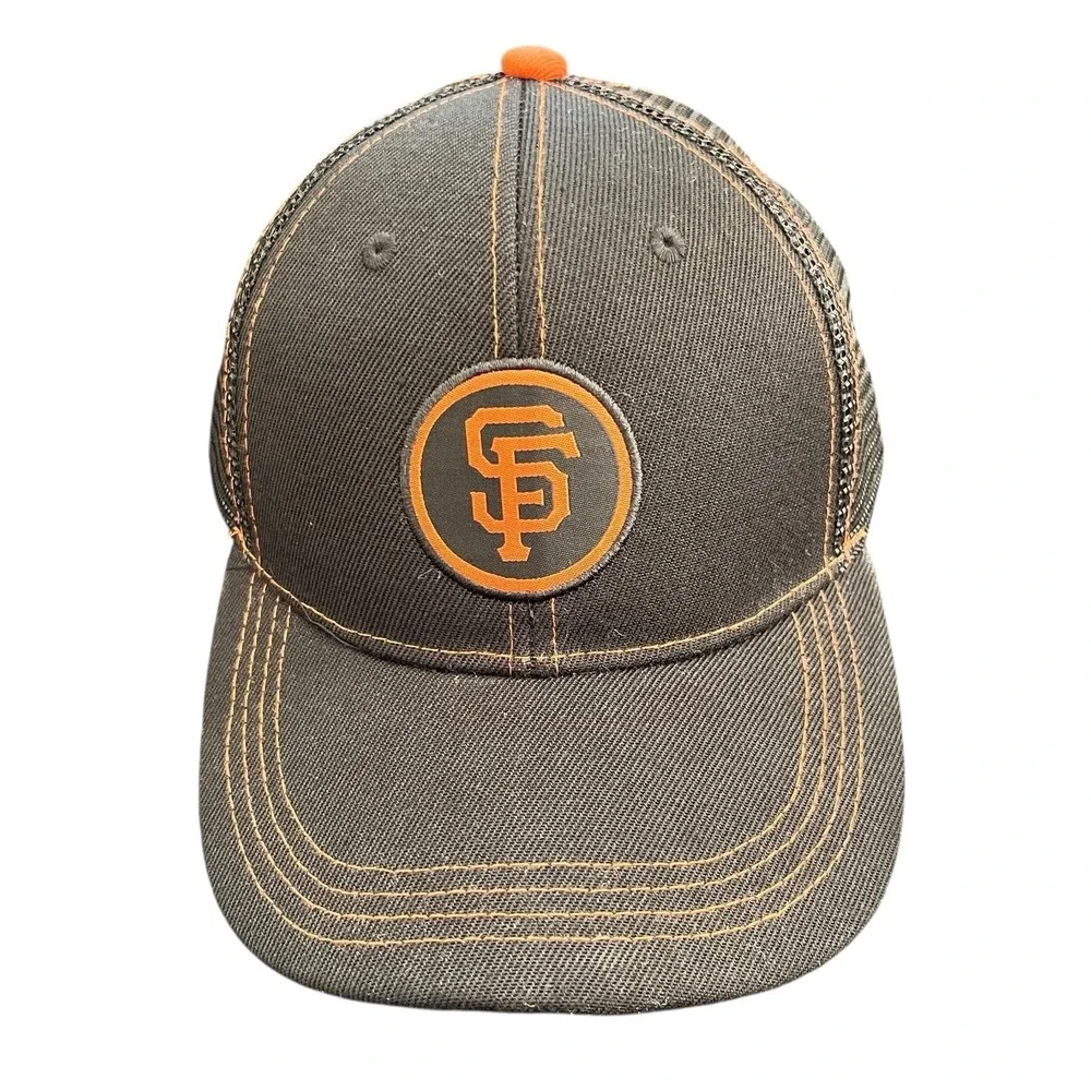 San Francisco Giants MLB Trucker Hat Black Mesh Snapback Rare Logo Baseball